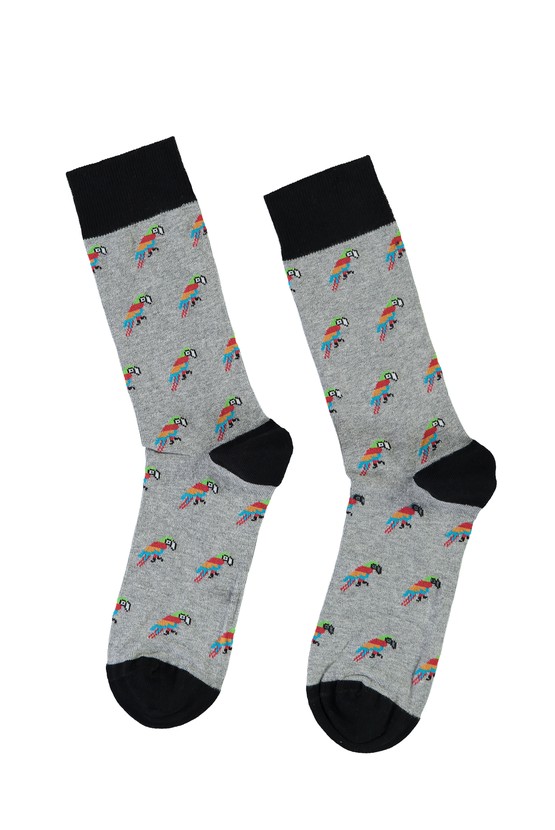 Erkek Giyim - Pamuklu Desenli Çorap