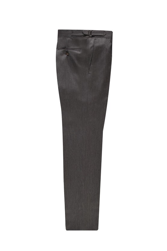 Erkek Giyim - Slim Fit Dar Kesim Yünlü Tokalı Pileli Klasik Pantolon