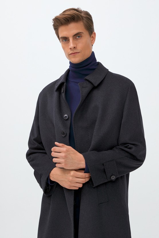 Erkek Giyim - Yünlü Klasik Palto
