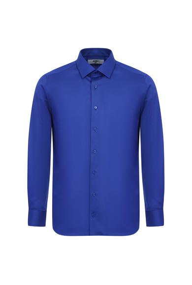 Erkek Giyim - SAKS MAVİ XL Beden Uzun Kol Slim Fit Non Iron Klasik Pamuklu Gömlek