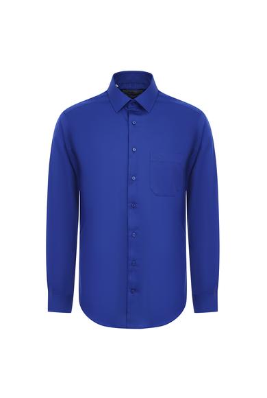 Erkek Giyim - SAKS MAVİ XXL Beden Uzun Kol Non Iron Saten Klasik Pamuklu Gömlek