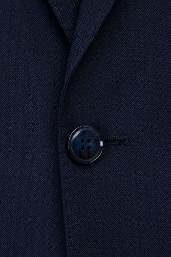 Balıksırtı Slim Fit Yün Takım Elbise