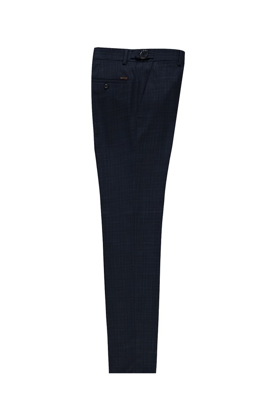 Erkek Giyim - Slim Fit Tokalı Pileli Kuşgözü Klasik Pantolon
