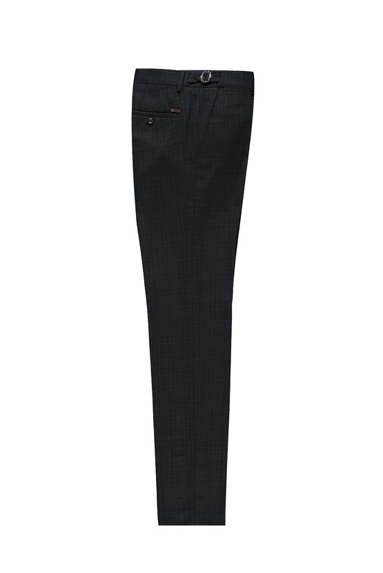 Erkek Giyim - Slim Fit Tokalı Pileli Kuşgözü Klasik Pantolon