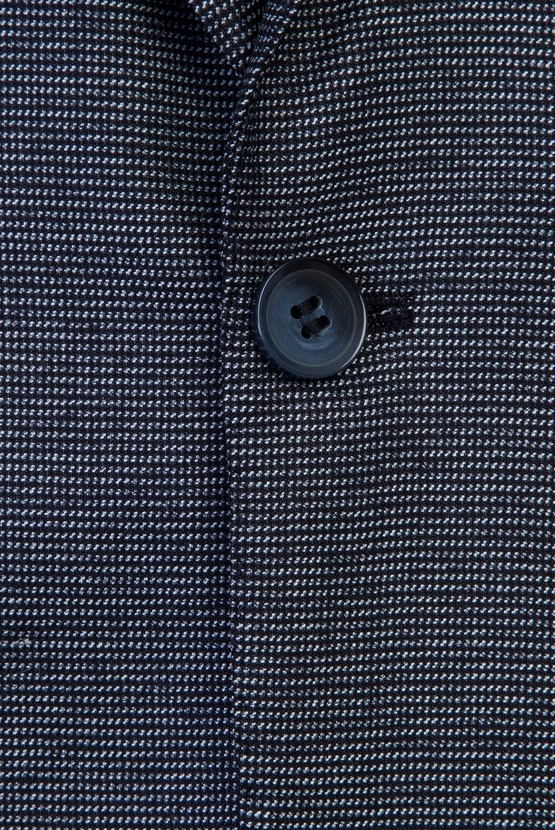 Erkek Giyim - Slim Fit Dar Kesim Klasik Kuşgözü Takım Elbise