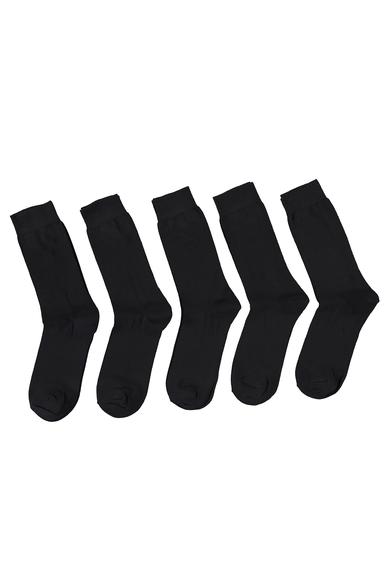 Erkek Giyim - SİYAH 40-44 Beden 5'li Düz Pamuklu Çorap Seti