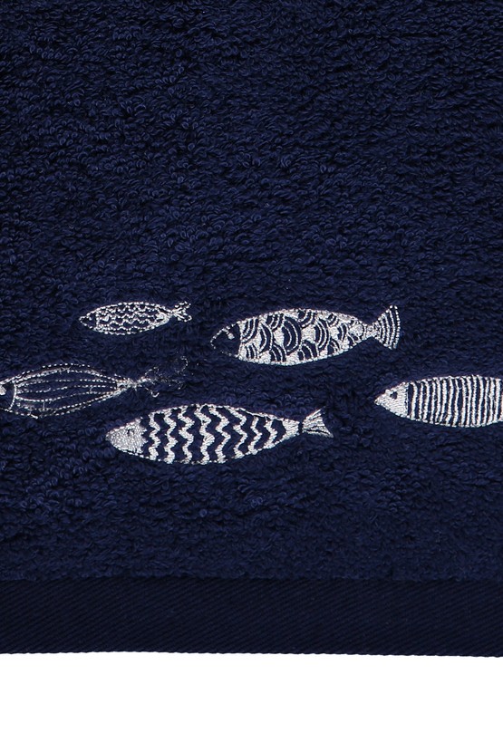 Erkek Giyim - Balık Nakışlı El Havlusu (30x50)