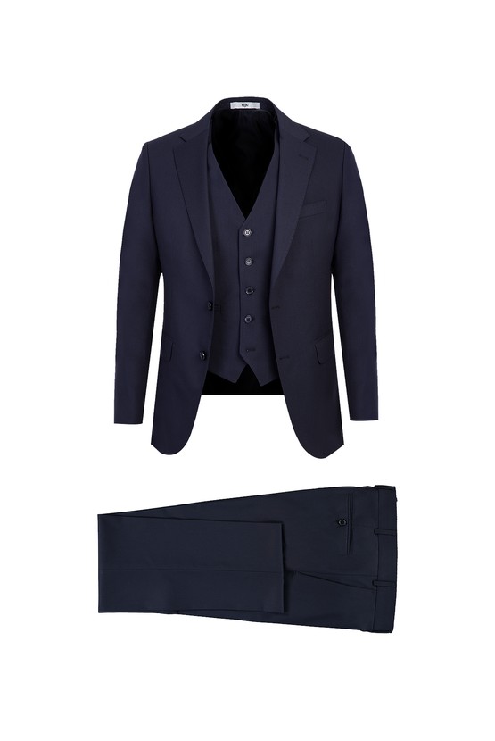 Erkek Giyim - Regular Fit Yelekli Klasik Takım Elbise