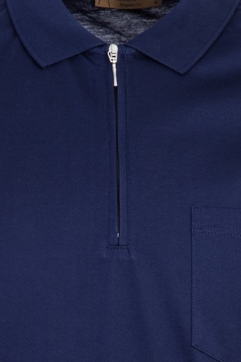 Polo Yaka Fermuarlı Regular Fit Pamuk Tişört