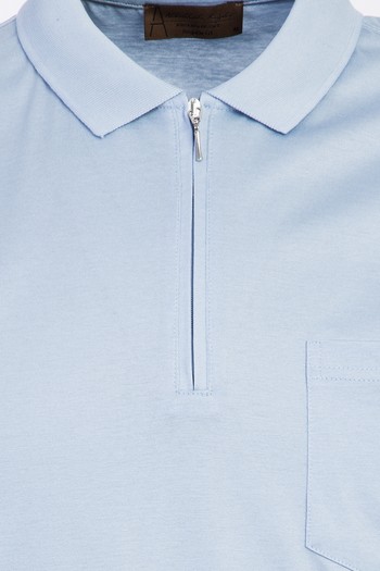 Polo Yaka Fermuarlı Regular Fit Pamuk Tişört