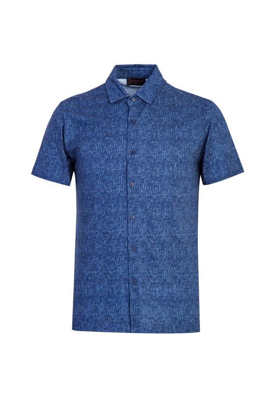 Erkek Giyim - Polo Yaka Slim Fit Düğmeli Desenli Tişört