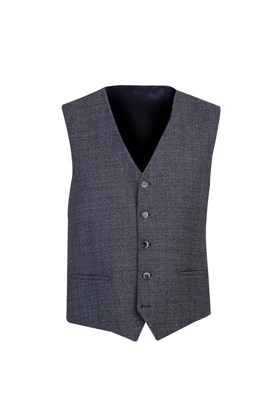 Erkek Giyim - Regular Fit Yelekli Kombinli Kareli Takım Elbise