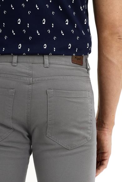 Erkek Giyim - ORTA FÜME 64 Beden Likralı Kanvas / Chino Pantolon