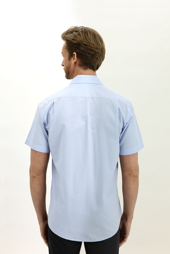 Erkek Giyim - Kısa Kol Regular Fit Pamuklu Gömlek