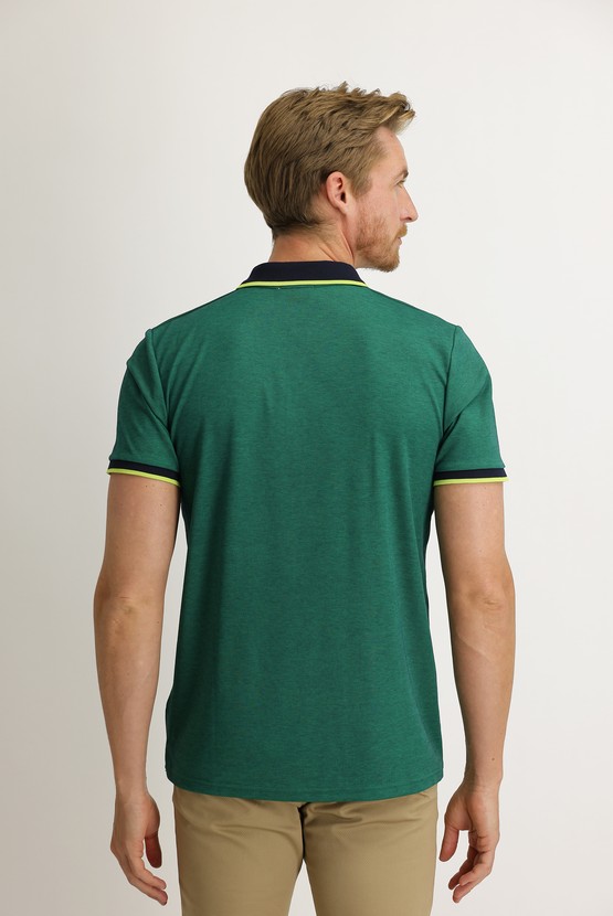 Erkek Giyim - Polo Yaka Regular Fit Pamuklu Tişört