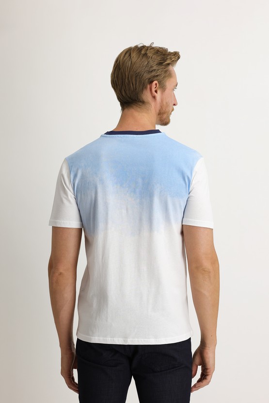 Erkek Giyim - Bisiklet Yaka Regular Fit Baskılı Tişört
