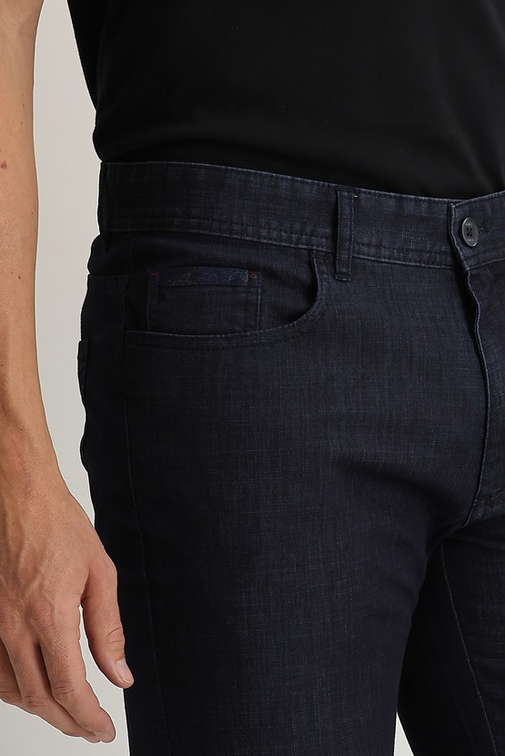 Erkek Giyim - Slim Fit Denim Look Pantolon