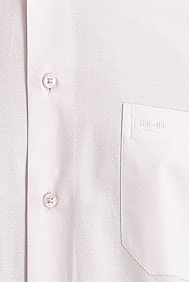 Erkek Giyim - PEMBE XL Beden Uzun Kol Klasik Desenli Pamuklu Gömlek