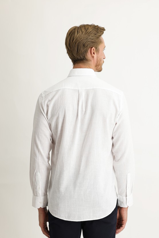 Erkek Giyim - Uzun Kol Relax Fit Rahat Kesim Pamuk Gömlek