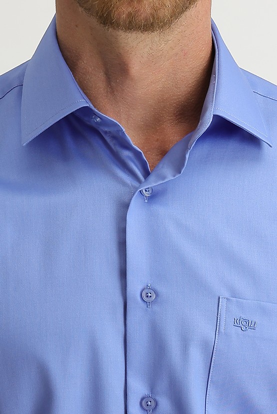 Erkek Giyim - Uzun Kol Non Iron Saten Klasik Pamuklu Gömlek