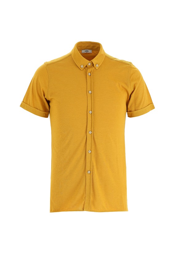 Erkek Giyim - Polo Yaka Slim Fit Dar Kesim Gömlek Tişört