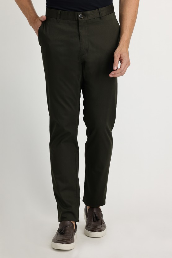 Erkek Giyim - Relax Fit Saten Likralı Kanvas / Chino Pantolon