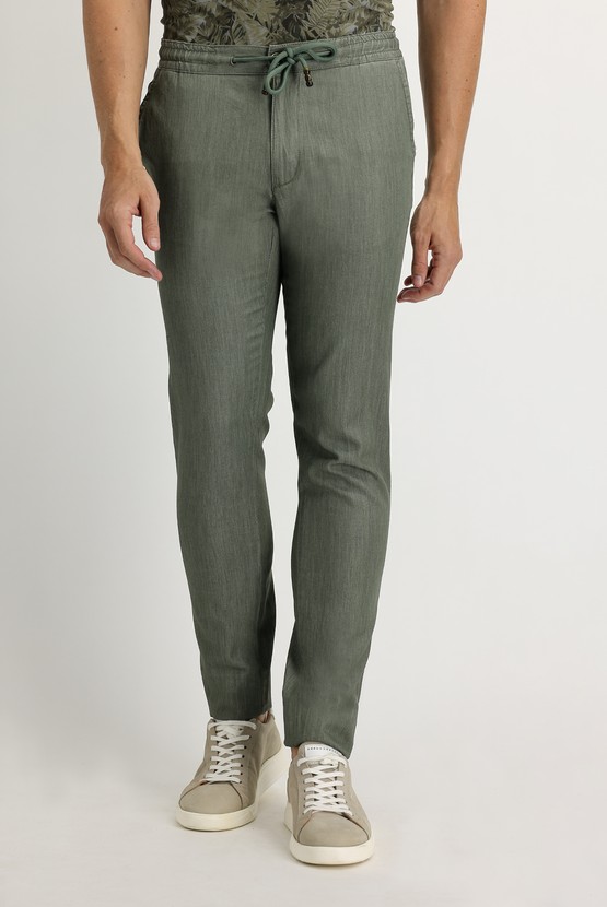 Erkek Giyim - Desenli Beli Lastikli İpli Spor Pantolon