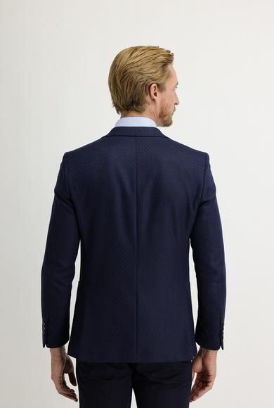 Erkek Giyim - Mavi 54 Beden Regular Fit Kuşgözü Ceket