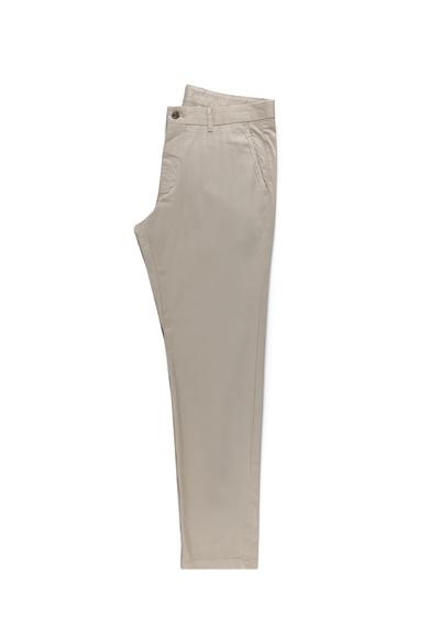 Erkek Giyim - ORTA BEJ 52 Beden Regular Fit Saten Likralı Kanvas / Chino Pantolon