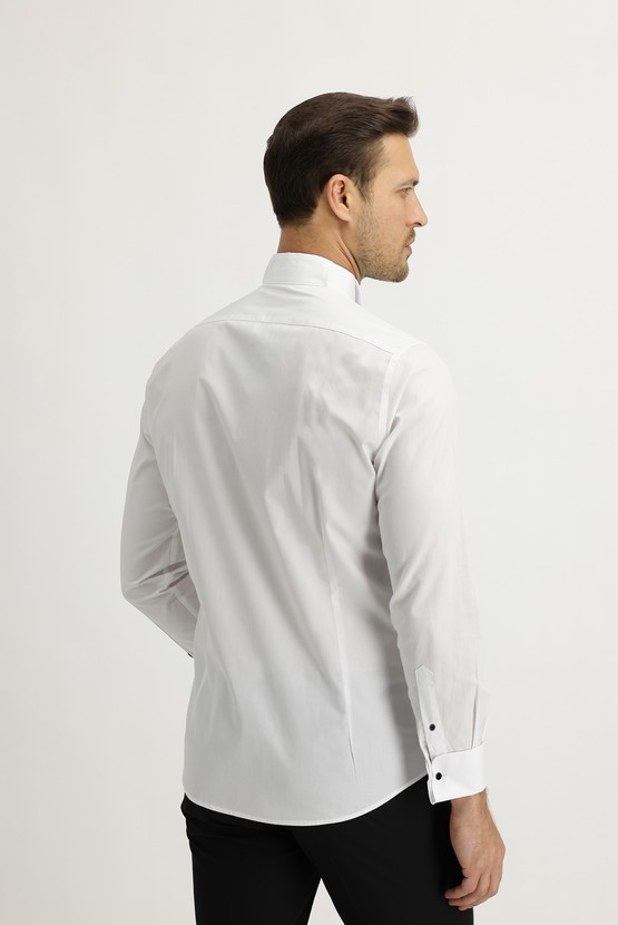 Erkek Giyim - Uzun Kol Ata Yaka Slim Fit Gömlek
