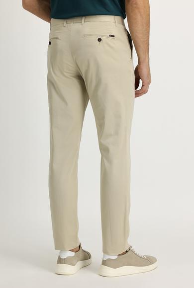 Erkek Giyim - AÇIK BEJ 54 Beden Regular Fit Saten Likralı Kanvas / Chino Pantolon