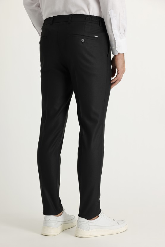 Erkek Giyim - Super Slim Fit Ekstra Dar Kesim Likralı Klasik Kumaş Pantolon