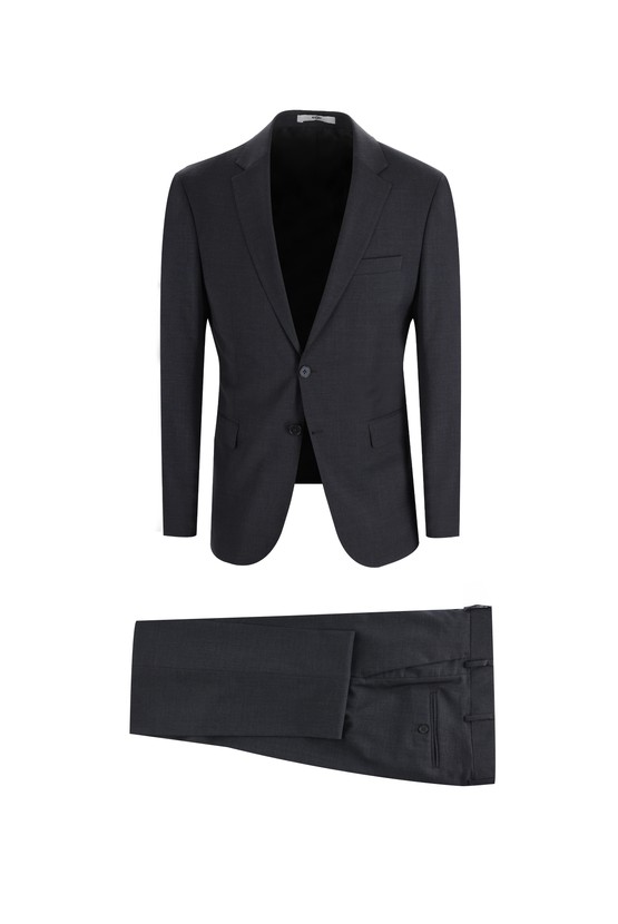 Erkek Giyim - Slim Fit Yünlü Klasik Takım Elbise