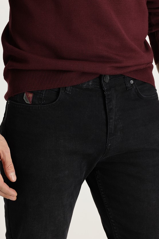 Erkek Giyim - Slim Fit Pamuk Denim Pantolon