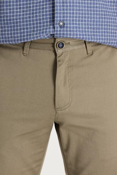 Erkek Giyim - AÇIK KAHVE 56 Beden Slim Fit Pamuk Kanvas / Chino Pantolon