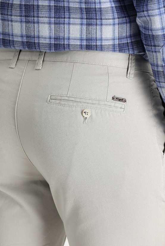 Erkek Giyim - Slim Fit Dar Kesim Pamuk Kanvas / Chino Pantolon