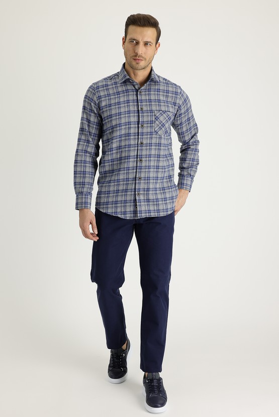 Erkek Giyim - Regular Fit Pamuk Kanvas / Chino Pantolon