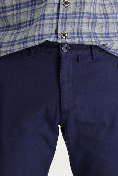 Erkek Giyim - KOYU LACİVERT 48 Beden Regular Fit Pamuk Kanvas / Chino Pantolon