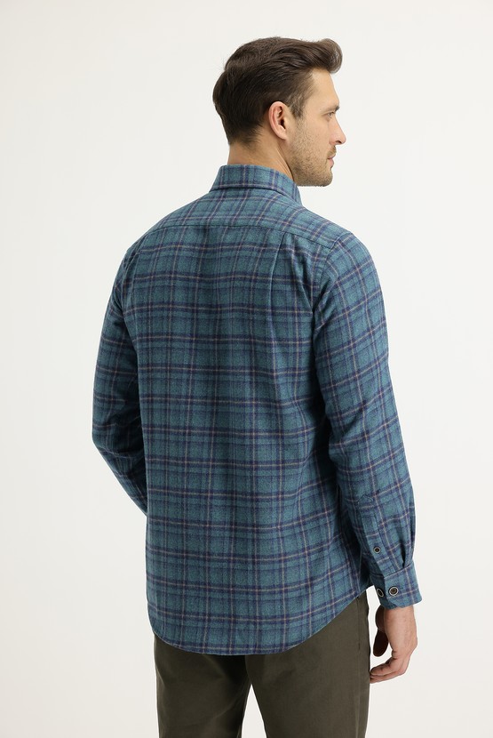 Erkek Giyim - Uzun Kol Ekose Oduncu Gömlek
