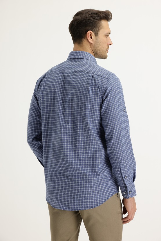 Erkek Giyim - Uzun Kol Regular Fit Kareli Oduncu Gömlek