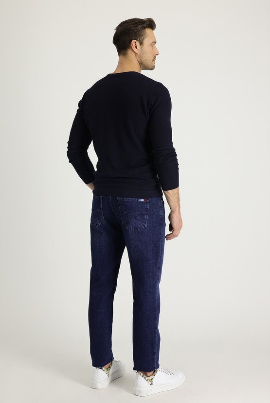 Erkek Giyim - Regular Fit Likralı Denim Pantolon