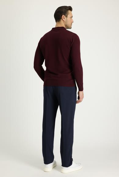 Erkek Giyim - KOYU LACİVERT 48 Beden Likralı Klasik Pantolon