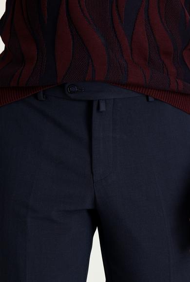 Erkek Giyim - KOYU LACİVERT 48 Beden Likralı Klasik Pantolon
