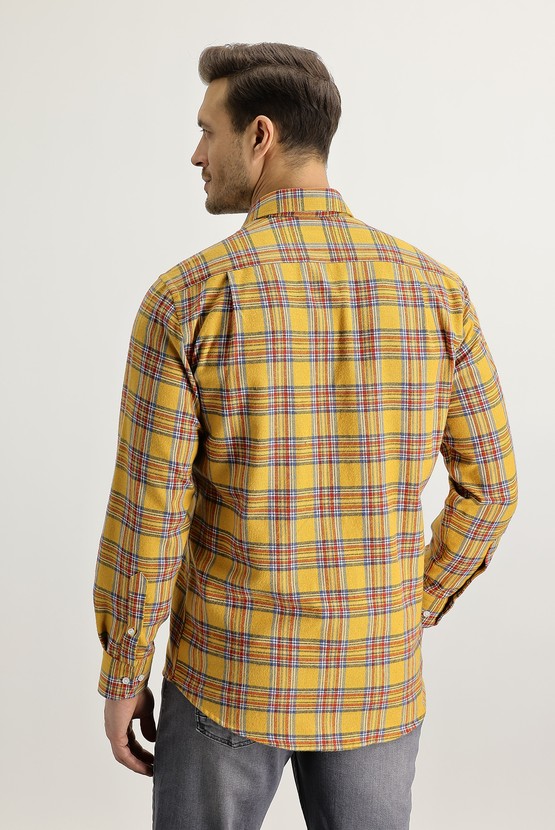 Erkek Giyim - Regular Fit Ekose Shacket Gömlek/Mont Pamuklu
