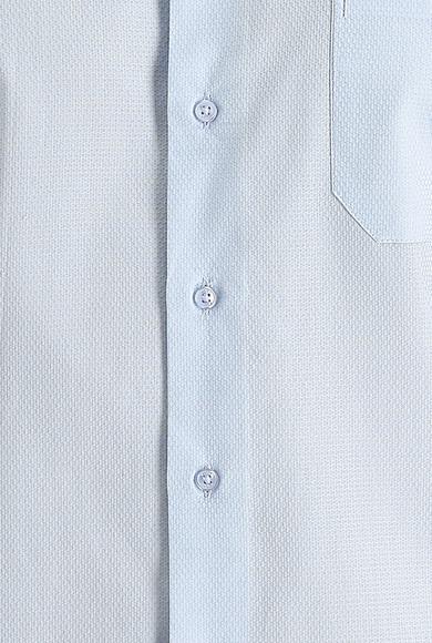 Erkek Giyim - UÇUK MAVİ XL Beden Uzun Kol Klasik Desenli Pamuk Gömlek