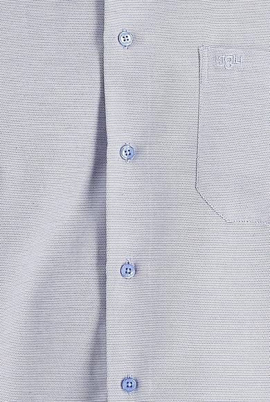 Erkek Giyim - MAVİ XL Beden Uzun Kol Regular Fit Desenli Pamuklu Gömlek