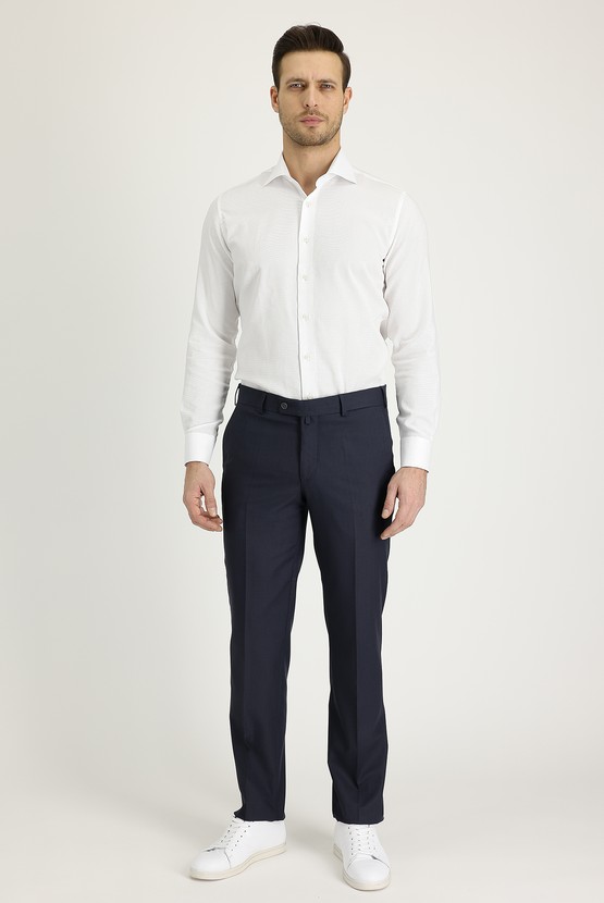 Erkek Giyim - Slim Fit Klasik Desenli Likralı Pantolon