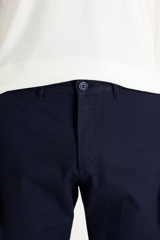 Erkek Giyim - Regular Fit Desenli Likralı Kanvas / Chino Pantolon