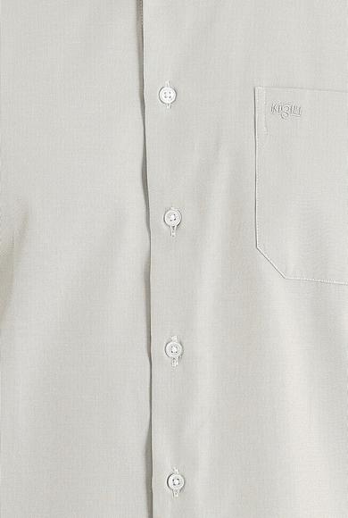 Erkek Giyim - AÇIK BEJ L Beden Uzun Kol Regular Fit Desenli Pamuklu Gömlek
