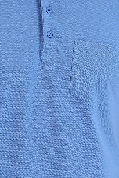Erkek Giyim - HAVACI MAVİ S Beden Polo Yaka Regular Fit Nakışlı Pamuk Tişört